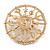 Polished Gold Tone Sun/Moon/Stars Brooch - 50mm Diameter - view 2