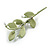 White Faux Pearl Green Matt Enamel Floral Brooch - 75mm Long - view 4