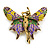 Vintage Inspired Multicoloured Enamel Fairy Brooch In Aged Gold Tone - 45mm Across - view 2