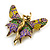 Vintage Inspired Multicoloured Enamel Fairy Brooch In Aged Gold Tone - 45mm Across - view 5