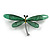 Green Resin Dragonfly Brooch in Black Tone - 70mm Across - view 5