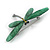 Green Resin Dragonfly Brooch in Black Tone - 70mm Across - view 6