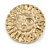 Polished Gold Tone Sun Motif Brooch - 35mm Diameter - view 2