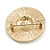 Polished Gold Tone Sun Motif Brooch - 35mm Diameter - view 5