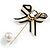 3 Pcs Romantic Black/White Enamel Jacket Bow, Bag, Cameo Brooch Set for Clothes/ Bags/Backpacks/Jackets - view 5