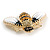 Crystal Enamel Bee Brooch In Gold Tone - 40mm Across - view 6