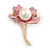 Small Light Pink Enamel with Pearl Calla Lily Brooch in Gold Tone - 30mm Tall - view 5