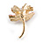 Small Light Pink Enamel with Pearl Calla Lily Brooch in Gold Tone - 30mm Tall - view 6