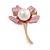Small Light Pink Enamel with Pearl Calla Lily Brooch in Gold Tone - 30mm Tall - view 2