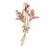 Pastel Pink Enamel Calla Lily Floral Brooch in Gold Tone - 60mm Long - view 2