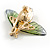 Green/Orange Crystal Bee Brooch in Gold Tone - 45mm Across - view 4