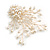 Large Asymmetrical Layered White Faux Pearl Floral Brooch In Gold Tone/90mm Across/Handmade - view 2