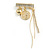 Stylish Crystal Chain Charm Brooch in Gold Tone - 30mm Wide - view 2