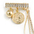 Stylish Crystal Chain Charm Brooch in Gold Tone - 30mm Wide - view 4