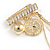 Stylish Crystal Chain Charm Brooch in Gold Tone - 30mm Wide - view 5