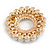 White Faux Pearl Clear Crystal Wreath Brooch In Gold Tone - 40mm Diameter - view 4