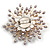 Statement Asymmetrical Layered Grey Faux Pearl Floral Brooch In Gold Tone/80mm Across/Handmade - view 5