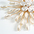 Large Asymmetrical Layered White Faux/Freshwater Pearl Floral Brooch In Gold Tone/90mm Across/Handmade - view 5