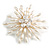 Large Asymmetrical Layered White Faux/Freshwater Pearl Floral Brooch In Gold Tone/90mm Across/Handmade - view 4