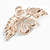 Romantic Crystal Two Swans in Rose Gold Tone Brooch - 45mm Across - view 4