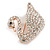 Clear Crystal Swan Brooch in Gold Tone - 35mm Across - view 4