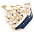 Blue/ White Enamel Sailing Ship Brooch in Gold Tone - 55mm Across - view 4