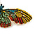 Oversized Multicoloured Crystal Butterfly Brooch In Gold Tone - 80mm Across - view 6