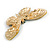 Oversized Multicoloured Crystal Butterfly Brooch In Gold Tone - 80mm Across - view 4