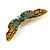 Oversized Multicoloured Crystal Butterfly Brooch In Gold Tone - 80mm Across - view 5