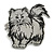 Silver Tone Etched Cat Kitty Brooch - 40mm Tall - view 2