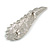 Large Clear Crystal Wing Brooch in Silver Tone - 70mm Across - view 4