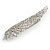 Large Clear Crystal Wing Brooch in Silver Tone - 70mm Across - view 6