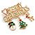 Holiday Enamel Crystas Charm Merry Christmas Xmas Festive Brooch Pin In Gold Tone - 50mm Across - view 2