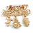 Holiday Enamel Crystas Charm Merry Christmas Xmas Festive Brooch Pin In Gold Tone - 50mm Across - view 4
