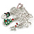 Holiday Enamel Crystas Charm Merry Christmas Xmas Festive Brooch Pin In Silver Tone - 50mm Across - view 4