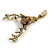 Statement Ab/Topaz Coloured Austrian Crystal Stags Head Brooch/ Pendant In Aged Gold Tone - 70mm Length - view 5