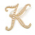 'K' Large Gold Plated White Faux Pearl Letter K Alphabet Initial Brooch Personalised Jewellery Gift - 55mm Tall