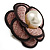55mm Layered Dusty Pink Fabric with Cream Faux Pearl Bead Flower Brooch/ Clip - view 5