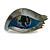 Mother Of Pearl Abalone Quirky Eye Brooch in Grey/Blue - 55mm Across - view 7