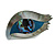 Mother Of Pearl Abalone Quirky Eye Brooch in Grey/Blue - 55mm Across