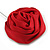 Burgundy Red Silk Fabric Rose Flower Lapel, Hat, Suit, Tuxedo, Collar, Scarf, Coat Stick Brooch Pin in Silver Tone/75mm L - view 5