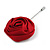 Burgundy Red Silk Fabric Rose Flower Lapel, Hat, Suit, Tuxedo, Collar, Scarf, Coat Stick Brooch Pin in Silver Tone/75mm L - view 8