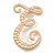 'E' Large Gold Plated White Faux Pearl Letter E Alphabet Initial Brooch Personalised Jewellery Gift - 60mm Tall - view 2
