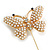 Faux Pearl Crystal Butterfly Lapel, Hat, Suit, Tuxedo, Collar, Scarf, Coat Stick Brooch Pin 85mm Long - view 4