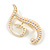 'T' Large Gold Plated White Faux Pearl Letter T Alphabet Initial Brooch Personalised Jewellery Gift - 60mm Tall - view 4