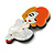 Unique Marilyn Monroe Acrylic Brooch White/Orange/Yellow - 65mm Tall - view 3