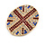 Union Jack Red/Blue/Clear Crystal Oval Brooch in Gold Tone - 30mm Across - view 6