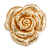Large Layered Rose Brooch In Brushed Gold Finish/ 55mm Across - view 7