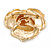 Large Layered Rose Brooch In Brushed Gold Finish/ 55mm Across - view 5