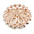Clear Crystal Faux Pearl Flower Brooch In Rose Gold/ 55mm Diameter - view 5